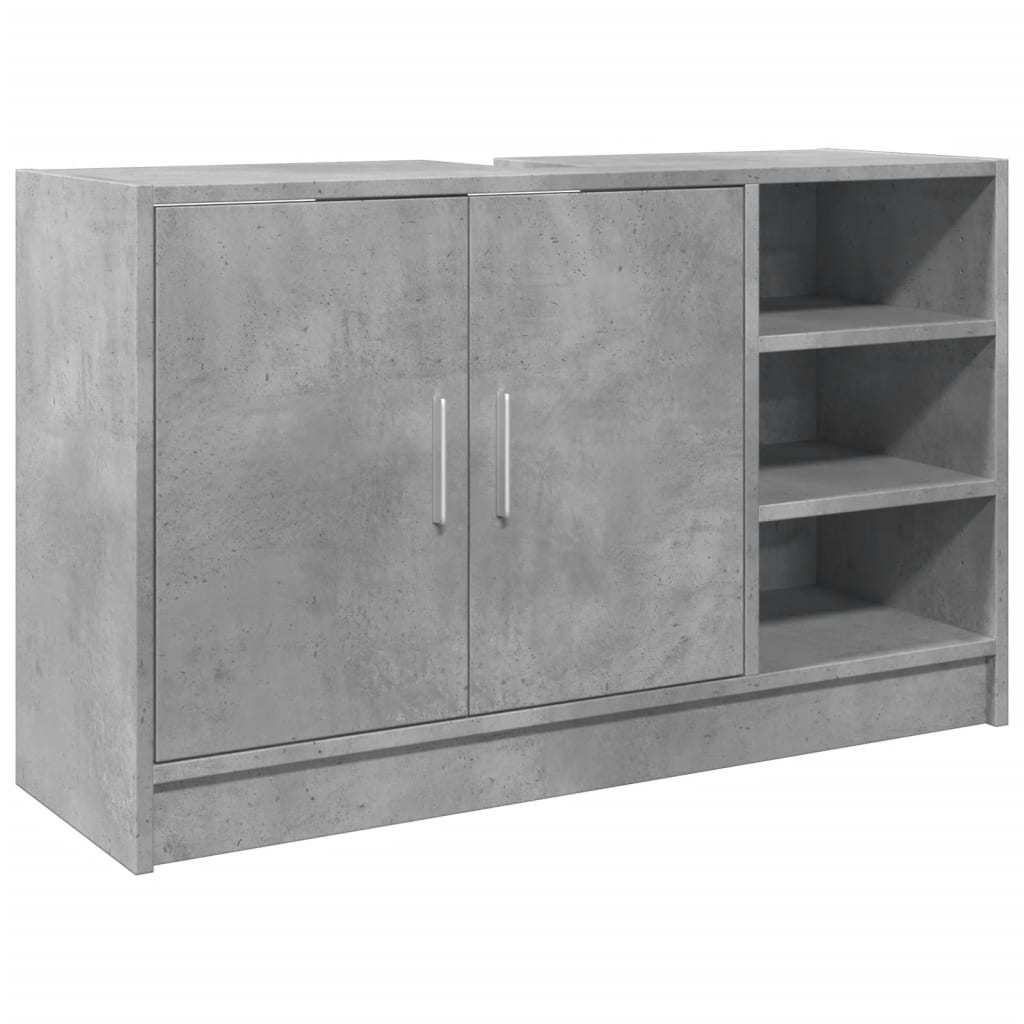 Wastafelkast 90x29x55 cm bewerkt hout betongrijs is nu te koop bij PeponiXL, paradijselijk wonen!