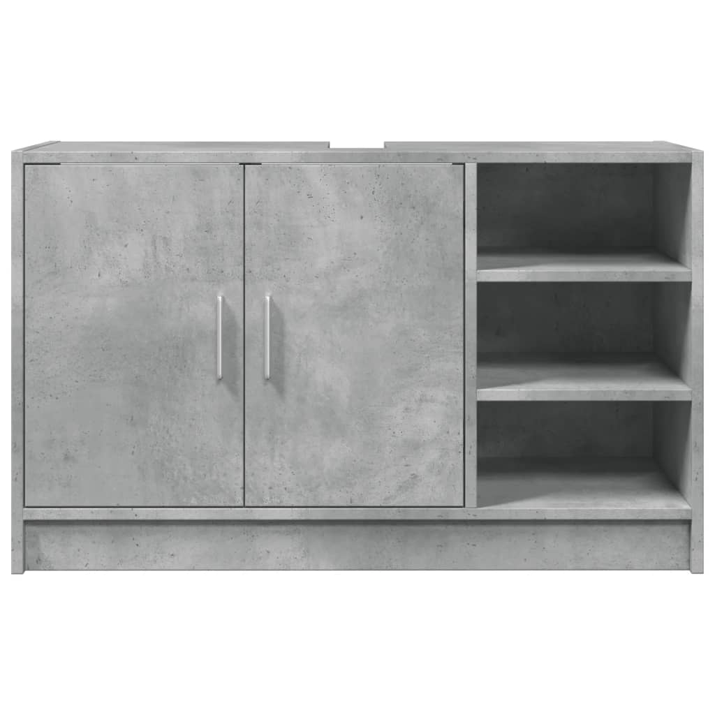 Wastafelkast 90x29x55 cm bewerkt hout betongrijs is nu te koop bij PeponiXL, paradijselijk wonen!