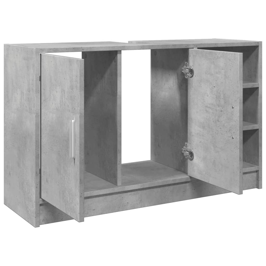 Wastafelkast 90x29x55 cm bewerkt hout betongrijs is nu te koop bij PeponiXL, paradijselijk wonen!