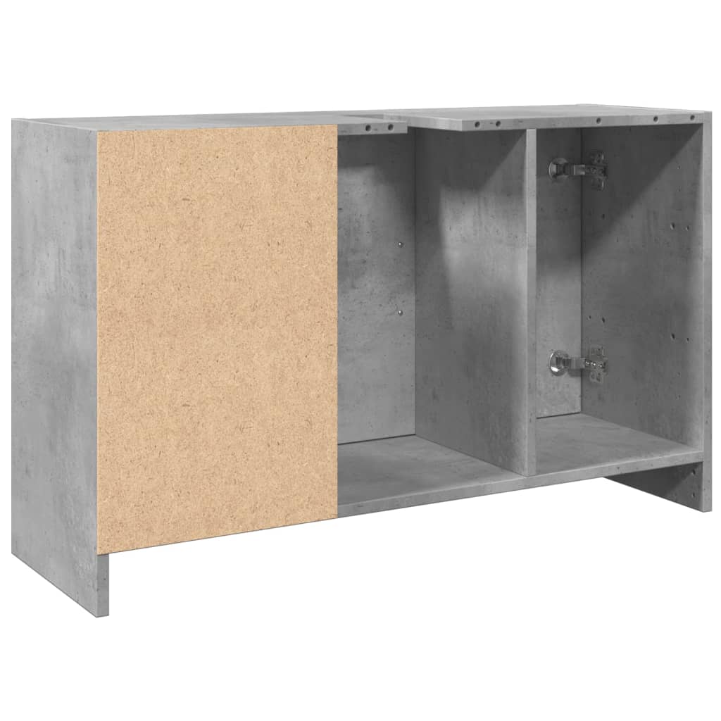 Wastafelkast 90x29x55 cm bewerkt hout betongrijs is nu te koop bij PeponiXL, paradijselijk wonen!