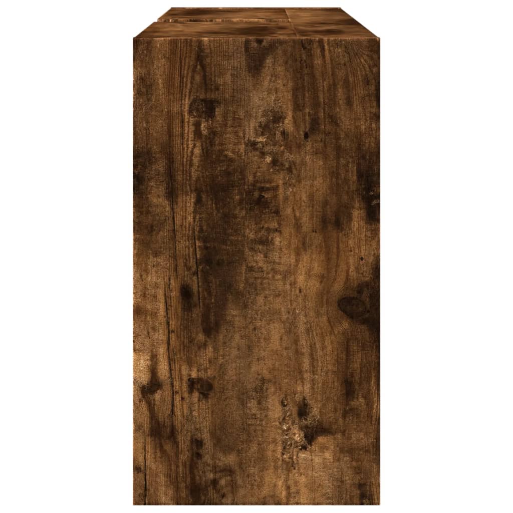 Wastafelkast 90x29x55 cm bewerkt hout gerookt eikenkleurig is nu te koop bij PeponiXL, paradijselijk wonen!