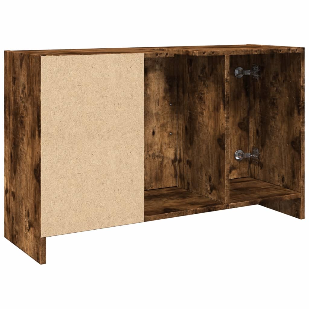 Wastafelkast 90x29x55 cm bewerkt hout gerookt eikenkleurig is nu te koop bij PeponiXL, paradijselijk wonen!