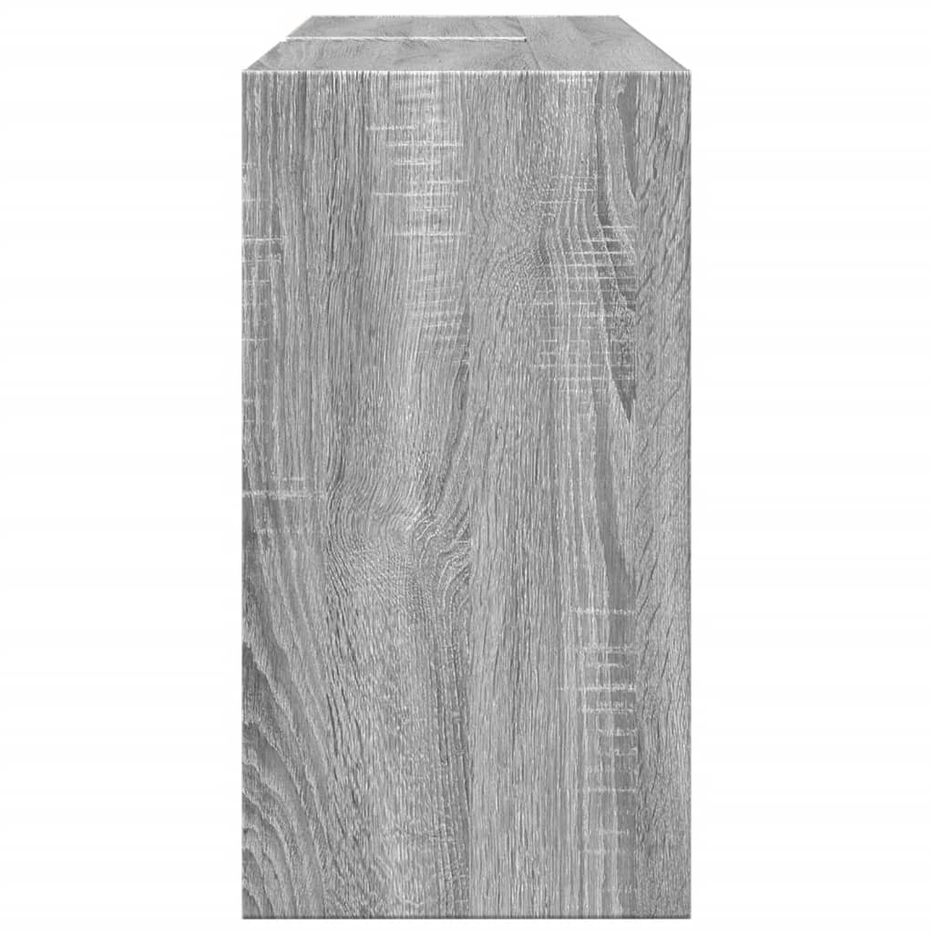 Wastafelkast 90x29x55 cm bewerkt hout grijs sonoma eikenkleurig is nu te koop bij PeponiXL, paradijselijk wonen!