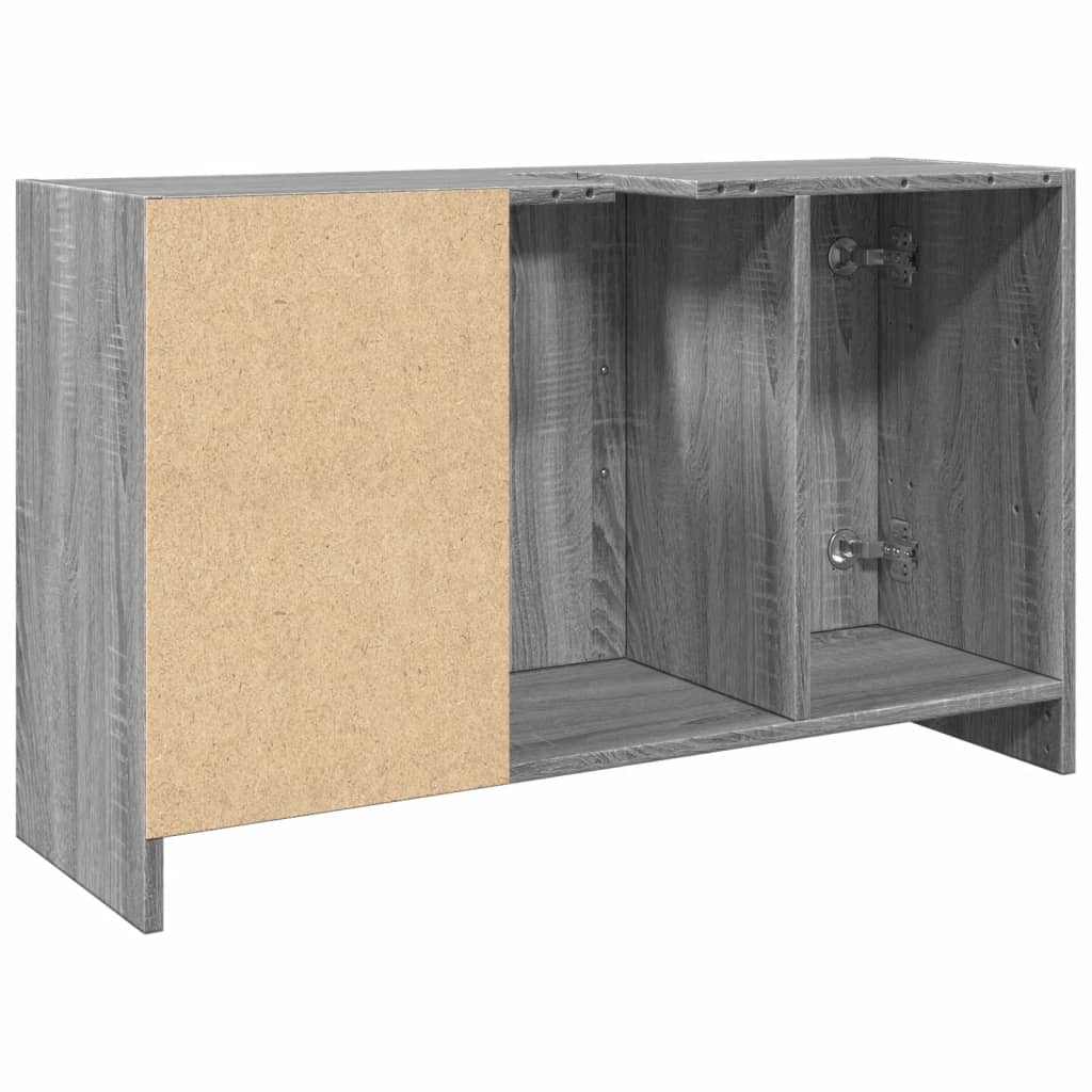 Wastafelkast 90x29x55 cm bewerkt hout grijs sonoma eikenkleurig is nu te koop bij PeponiXL, paradijselijk wonen!