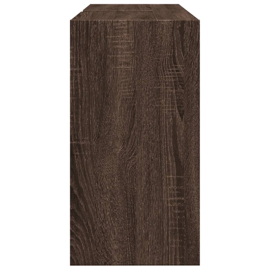 Wastafelkast 90x29x55 cm bewerkt hout bruin eikenkleurig is nu te koop bij PeponiXL, paradijselijk wonen!