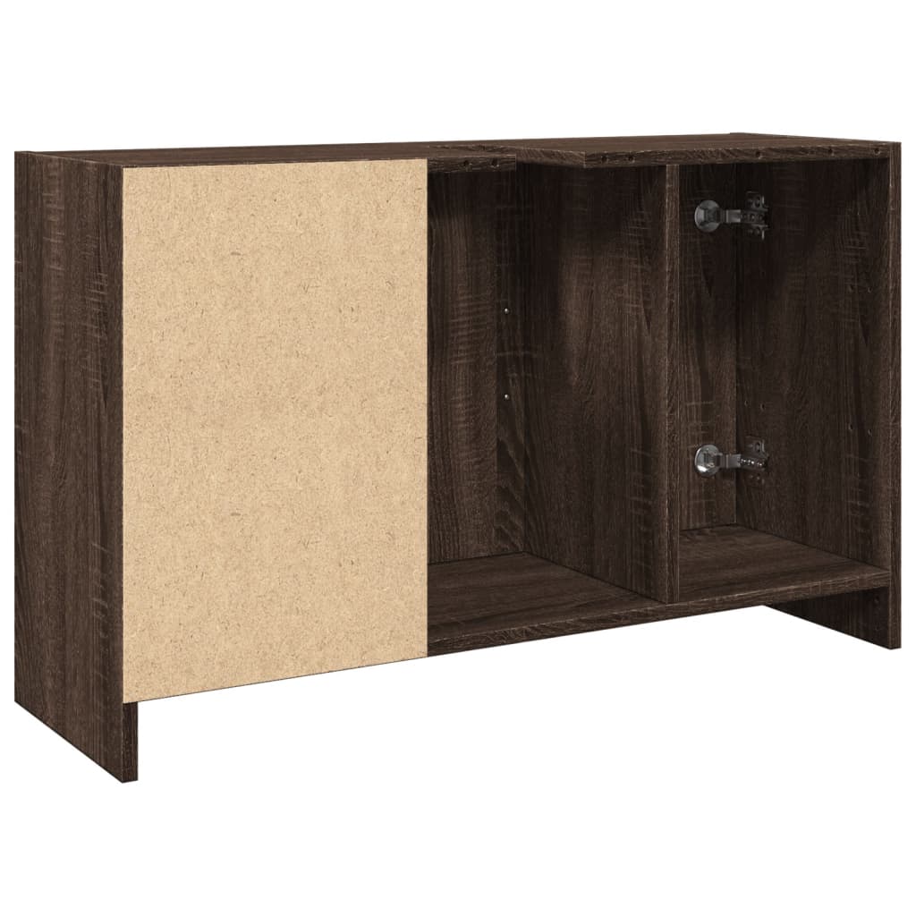 Wastafelkast 90x29x55 cm bewerkt hout bruin eikenkleurig is nu te koop bij PeponiXL, paradijselijk wonen!