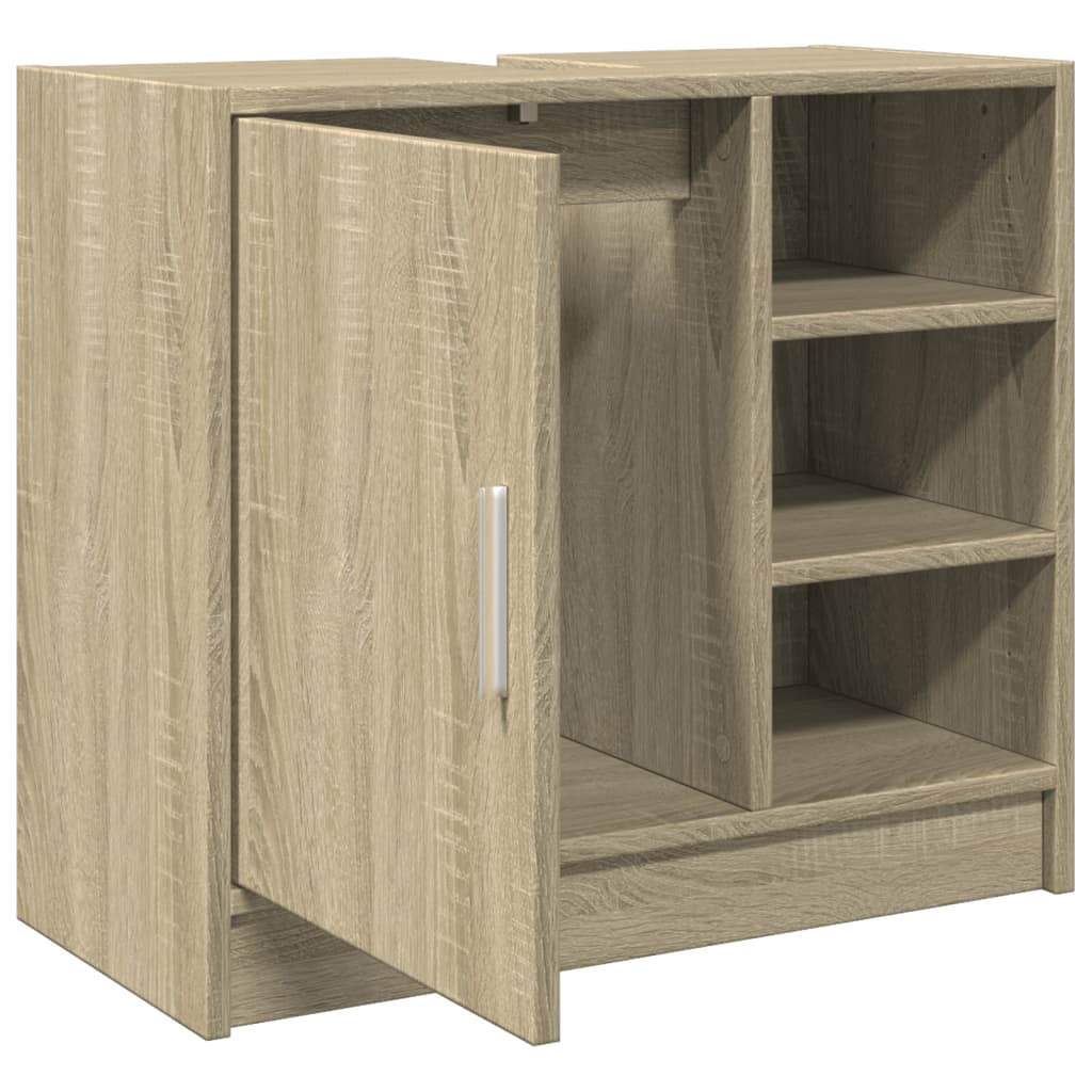 Wastafelkast 63x29x55 cm bewerkt hout sonoma eikenkleurig is nu te koop bij PeponiXL, paradijselijk wonen!