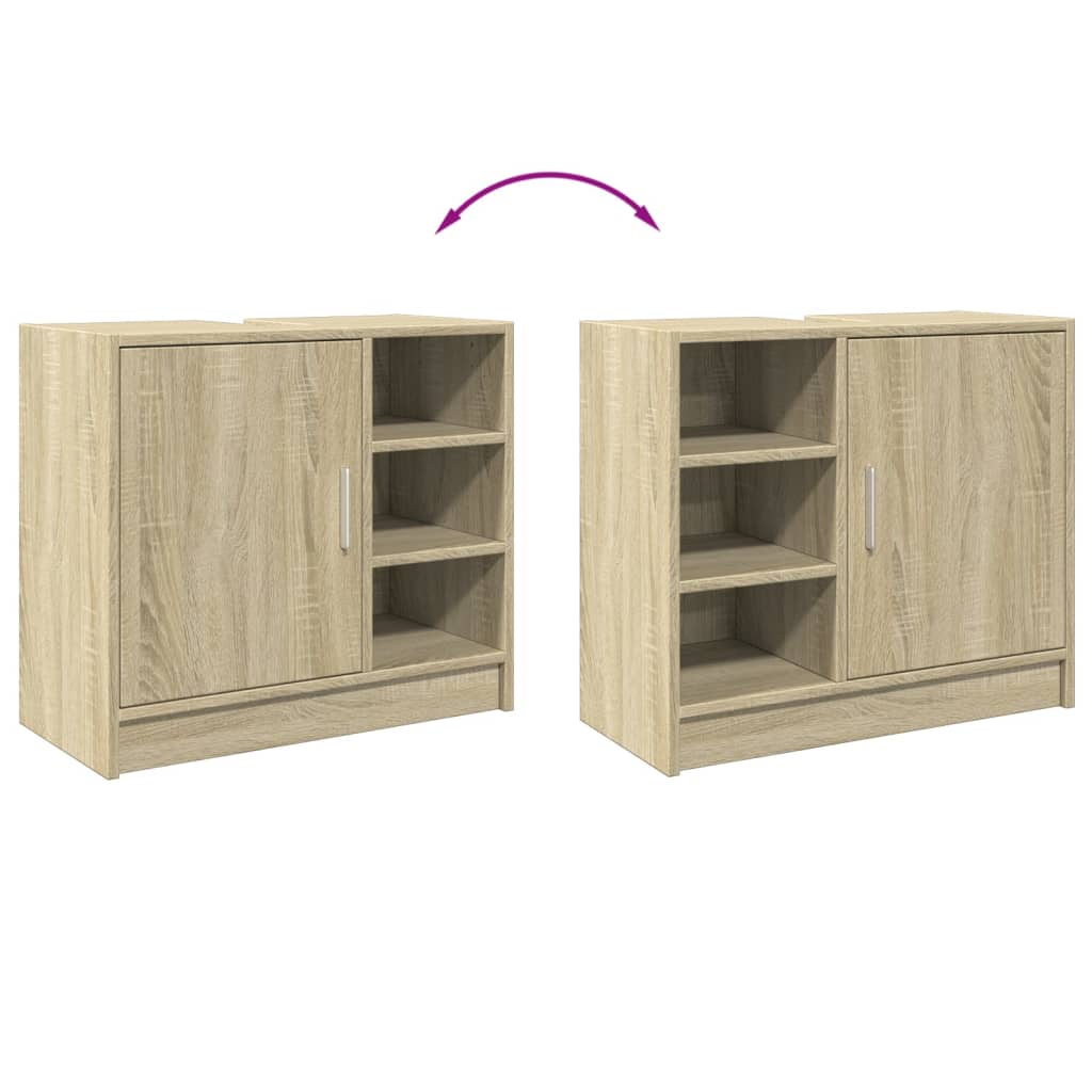 Wastafelkast 63x29x55 cm bewerkt hout sonoma eikenkleurig is nu te koop bij PeponiXL, paradijselijk wonen!