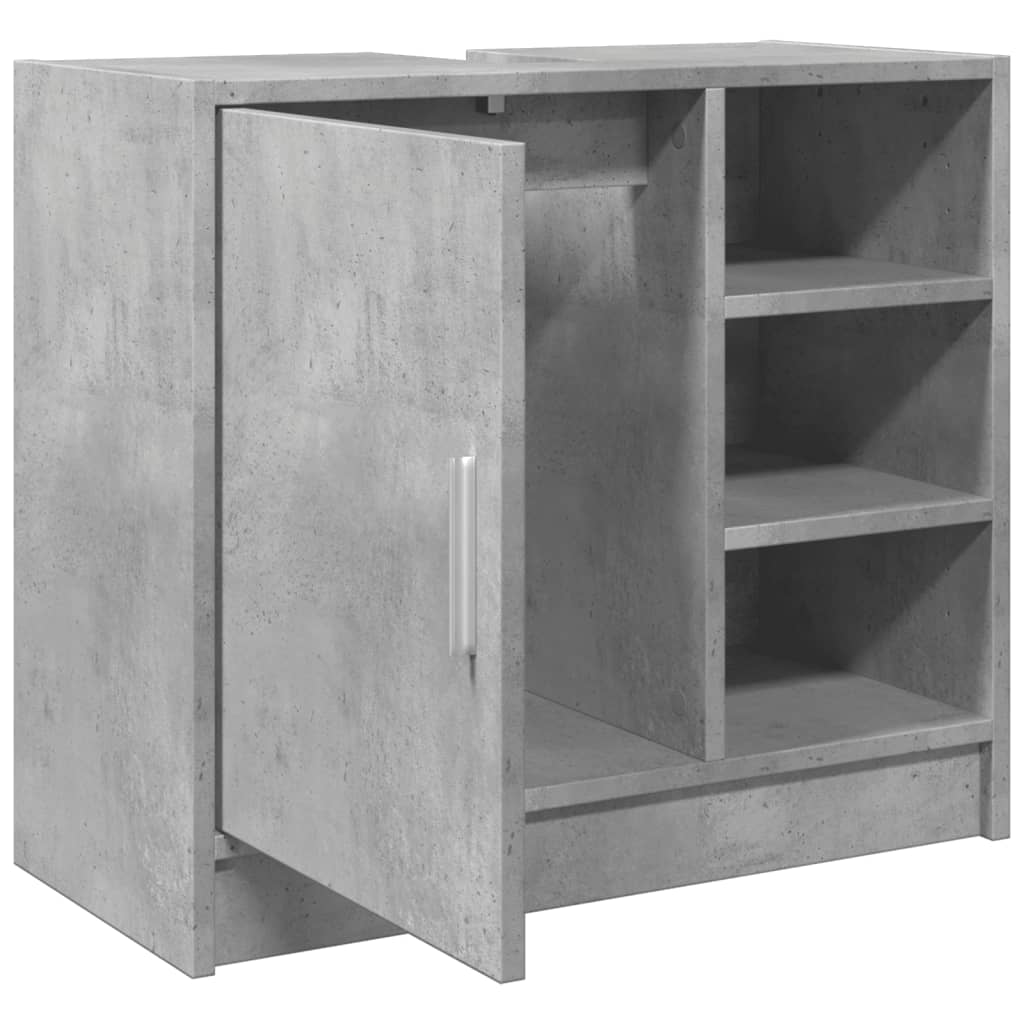Wastafelkast 63x29x55 cm bewerkt hout betongrijs is nu te koop bij PeponiXL, paradijselijk wonen!