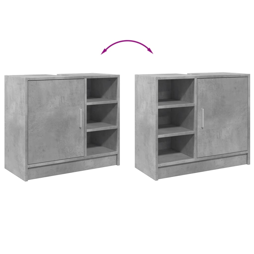 Wastafelkast 63x29x55 cm bewerkt hout betongrijs is nu te koop bij PeponiXL, paradijselijk wonen!