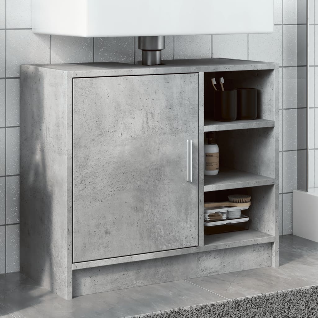 Wastafelkast 63x29x55 cm bewerkt hout betongrijs is nu te koop bij PeponiXL, paradijselijk wonen!