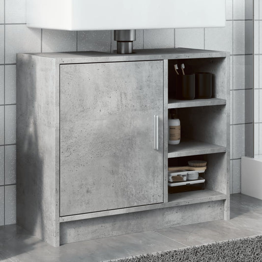 Wastafelkast 63x29x55 cm bewerkt hout betongrijs is nu te koop bij PeponiXL, paradijselijk wonen!