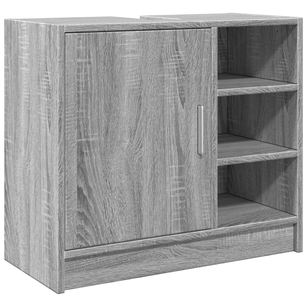 Wastafelkast 63x29x55 cm bewerkt hout grijs sonoma eikenkleurig is nu te koop bij PeponiXL, paradijselijk wonen!