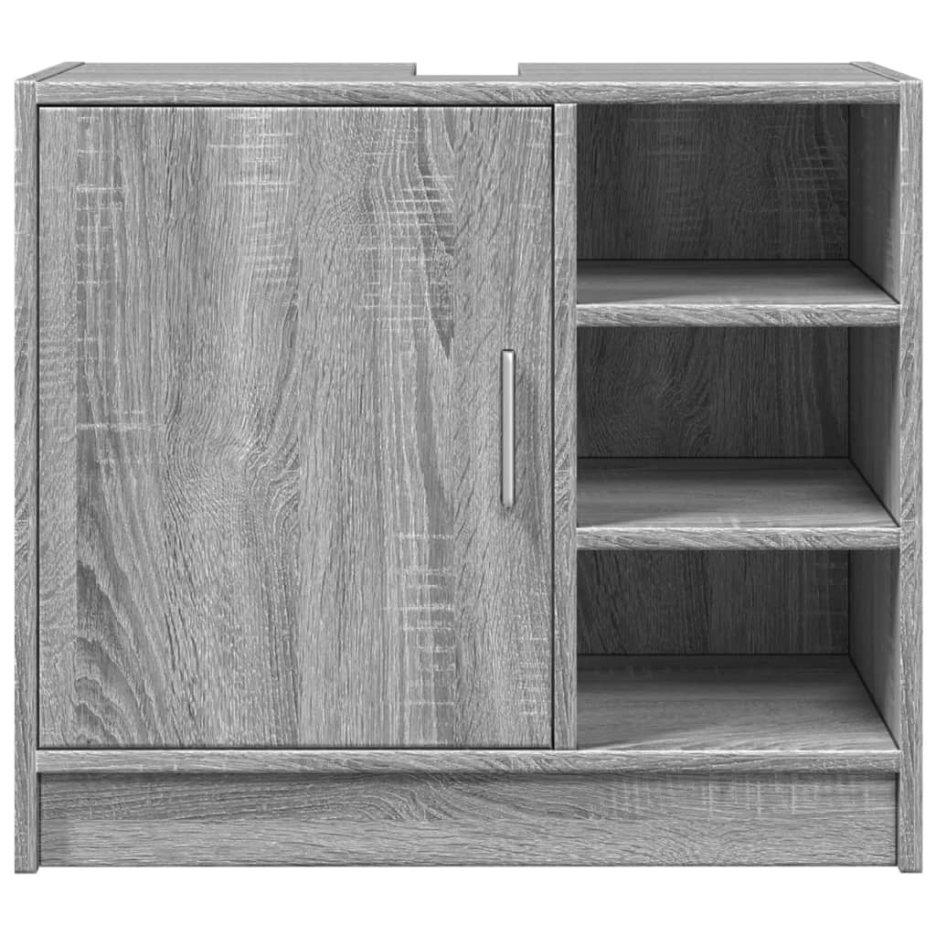 Wastafelkast 63x29x55 cm bewerkt hout grijs sonoma eikenkleurig is nu te koop bij PeponiXL, paradijselijk wonen!