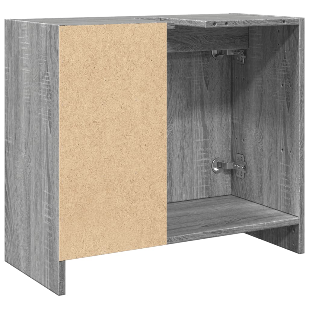 Wastafelkast 63x29x55 cm bewerkt hout grijs sonoma eikenkleurig is nu te koop bij PeponiXL, paradijselijk wonen!