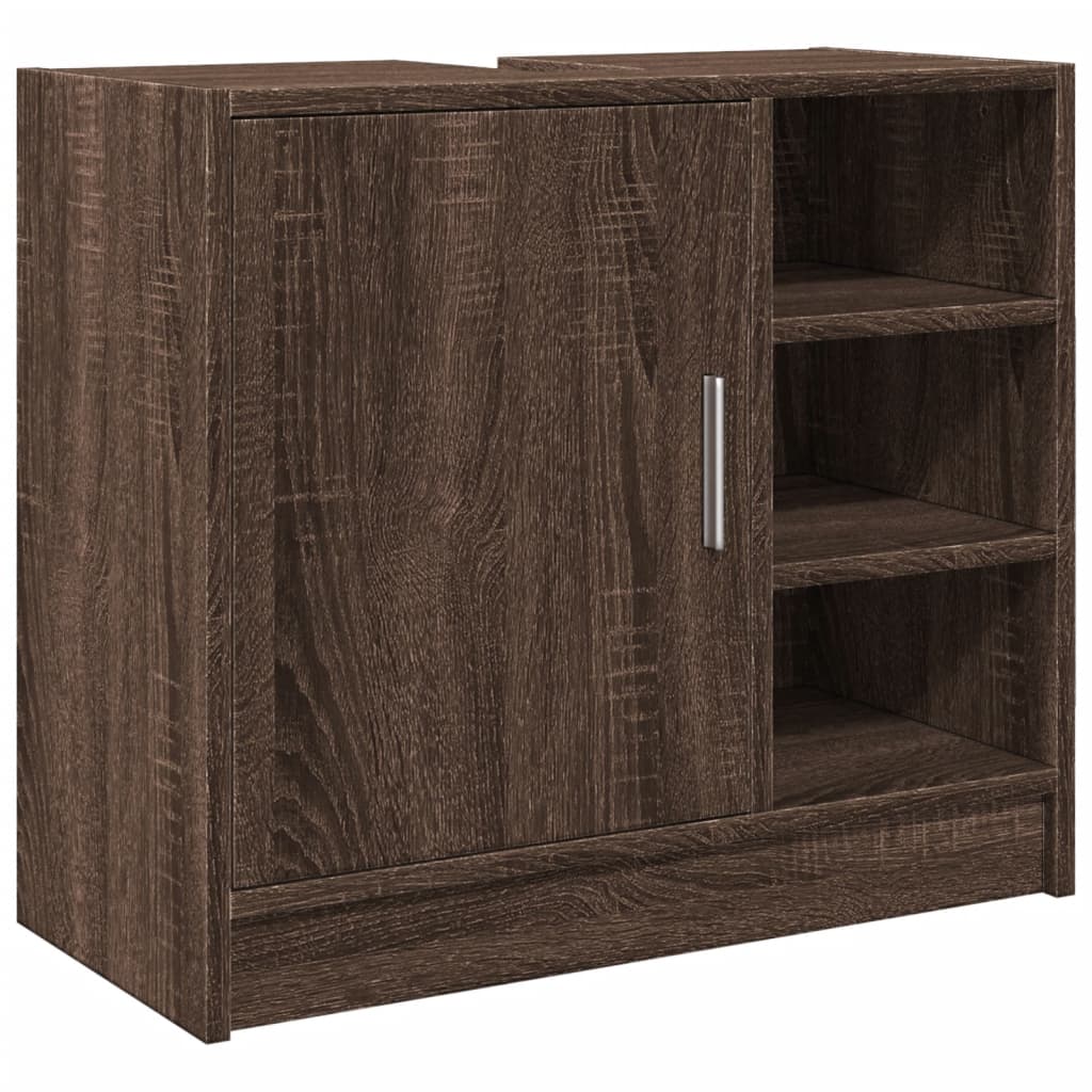 Wastafelkast 63x29x55 cm bewerkt hout bruin eikenkleurigig is nu te koop bij PeponiXL, paradijselijk wonen!