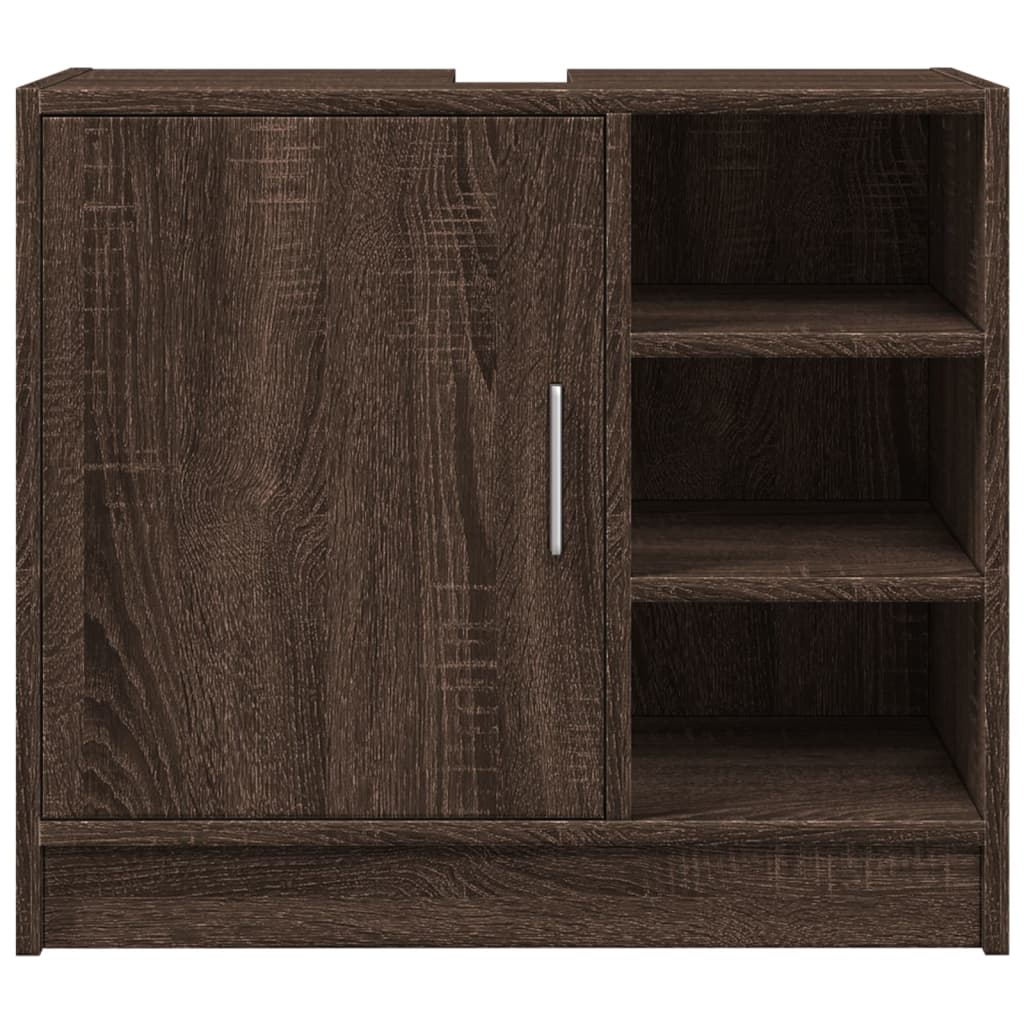 Wastafelkast 63x29x55 cm bewerkt hout bruin eikenkleurigig is nu te koop bij PeponiXL, paradijselijk wonen!