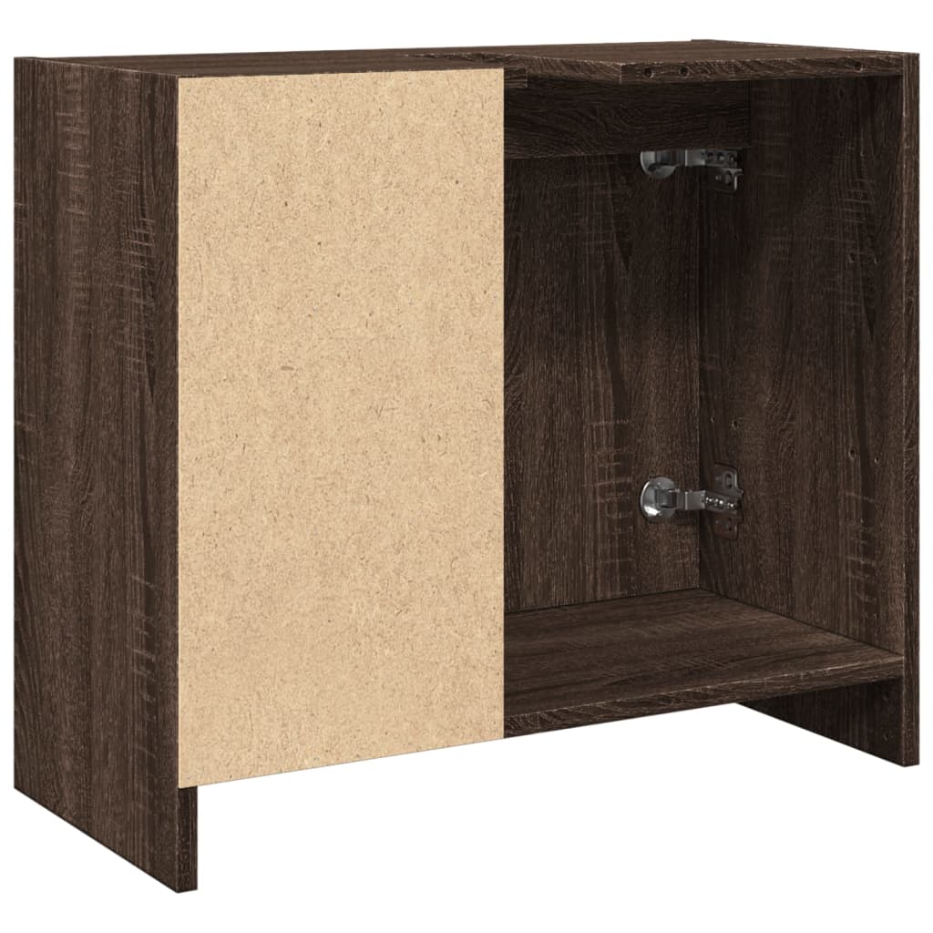 Wastafelkast 63x29x55 cm bewerkt hout bruin eikenkleurigig is nu te koop bij PeponiXL, paradijselijk wonen!