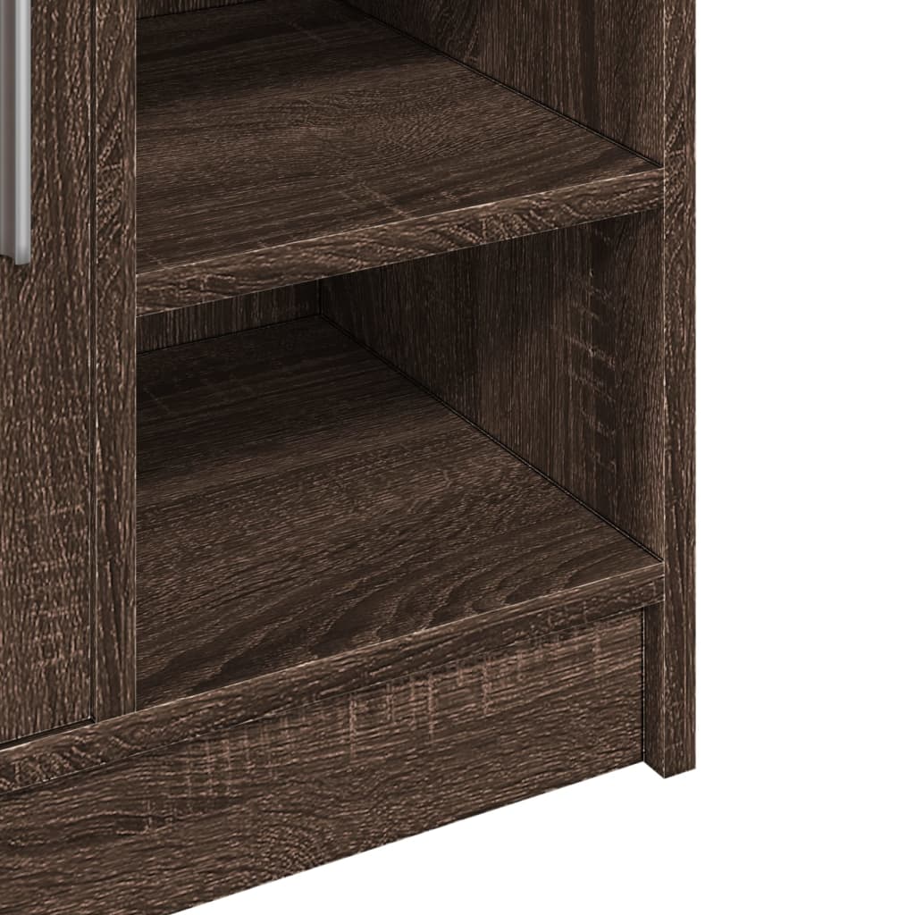 Wastafelkast 63x29x55 cm bewerkt hout bruin eikenkleurigig is nu te koop bij PeponiXL, paradijselijk wonen!