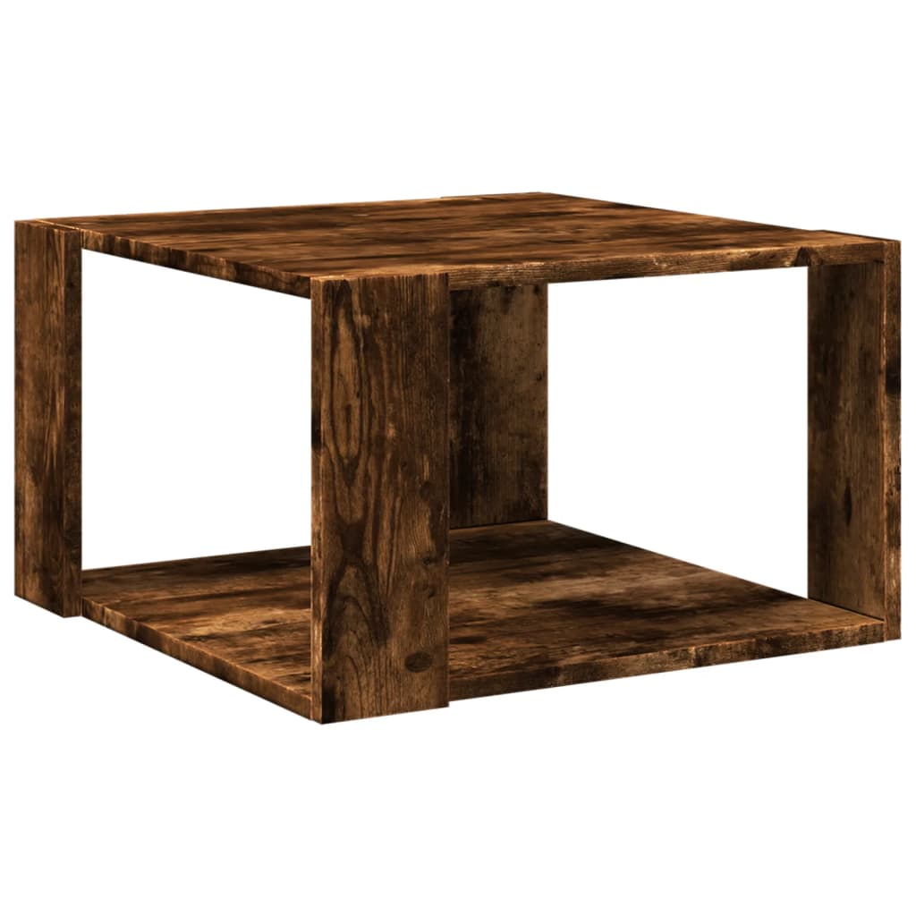 Salontafel 51,5x51,5x30 cm bewerkt hout gerookt eikenkleurig is nu te koop bij PeponiXL, paradijselijk wonen!
