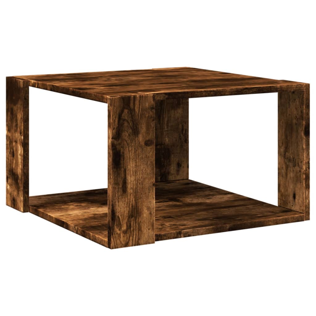 Salontafel 51,5x51,5x30 cm bewerkt hout gerookt eikenkleurig is nu te koop bij PeponiXL, paradijselijk wonen!