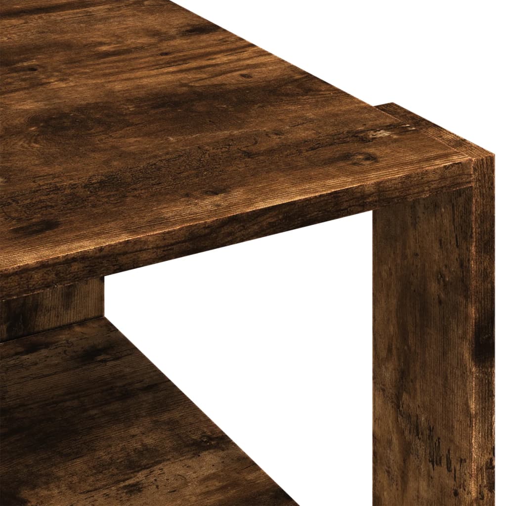 Salontafel 51,5x51,5x30 cm bewerkt hout gerookt eikenkleurig is nu te koop bij PeponiXL, paradijselijk wonen!