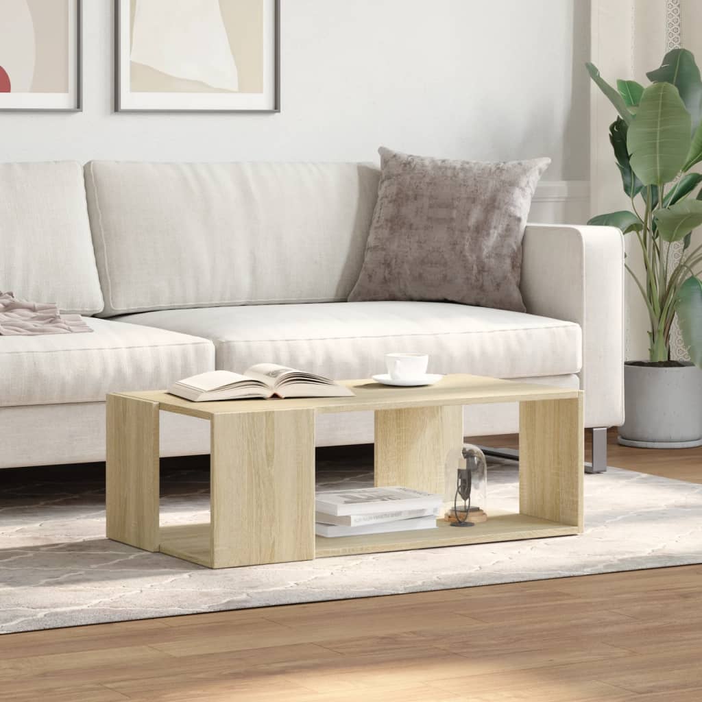 Salontafel 89,5x48x30 cm bewerkt hout sonoma eikenkleurig is nu te koop bij PeponiXL, paradijselijk wonen!