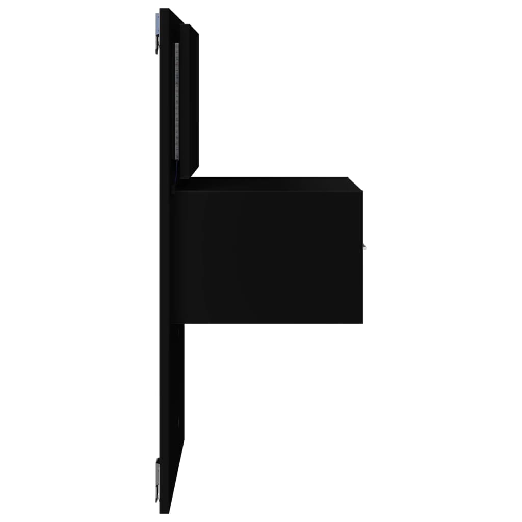 Nachtkastje met LED's wandgemonteerd zwart is nu te koop bij PeponiXL, paradijselijk wonen!