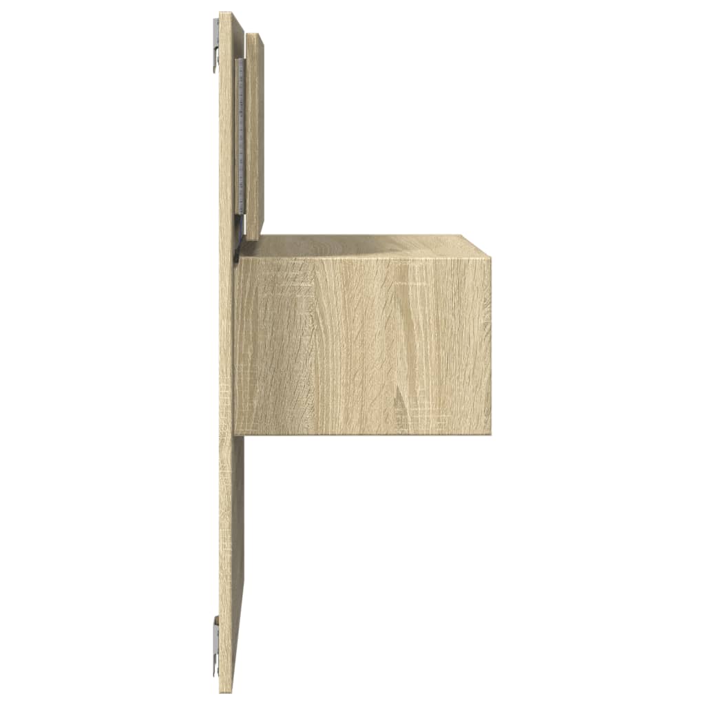 Nachtkastje met LED's wandgemonteerd sonoma eikenkleurig is nu te koop bij PeponiXL, paradijselijk wonen!