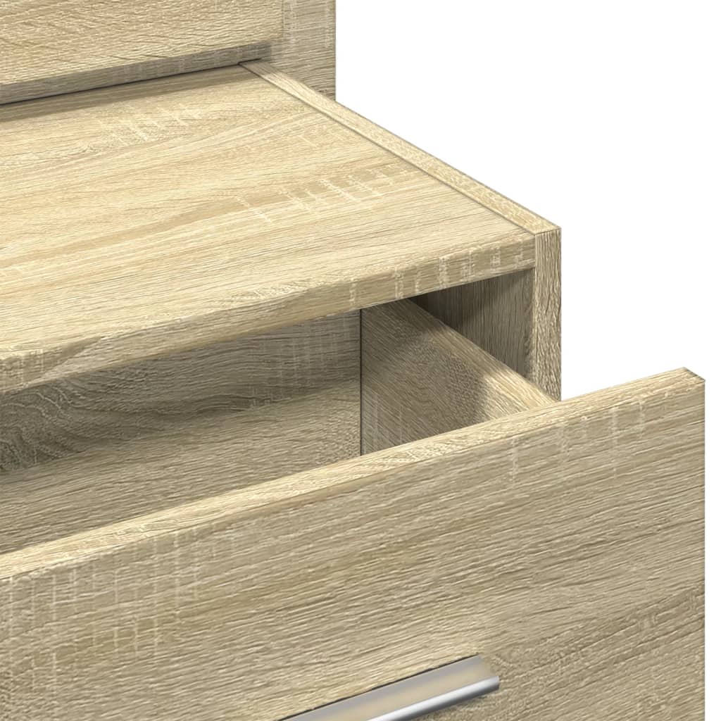 Nachtkastje met LED's wandgemonteerd sonoma eikenkleurig is nu te koop bij PeponiXL, paradijselijk wonen!