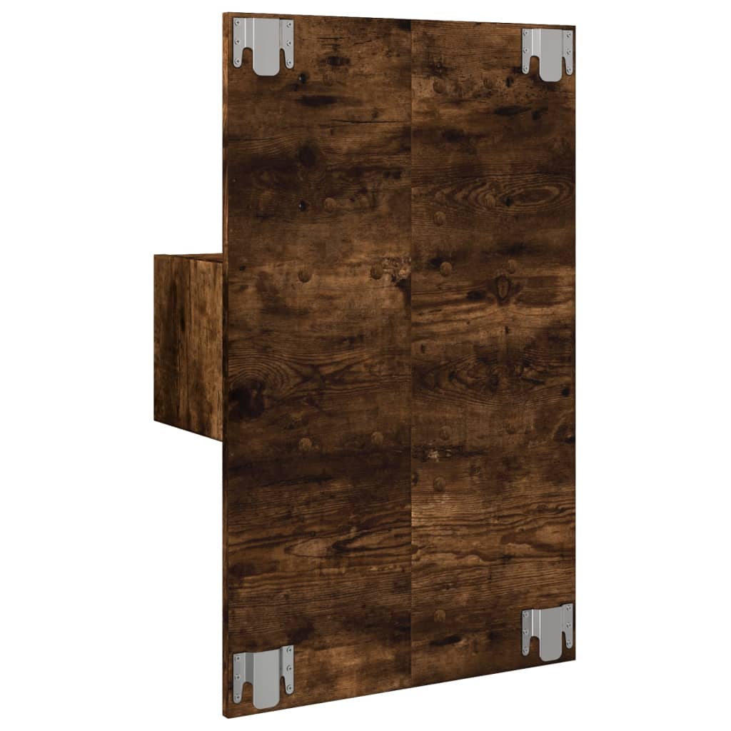 Nachtkastje met LED's wandgemonteerd gerookt eikenkleurig is nu te koop bij PeponiXL, paradijselijk wonen!