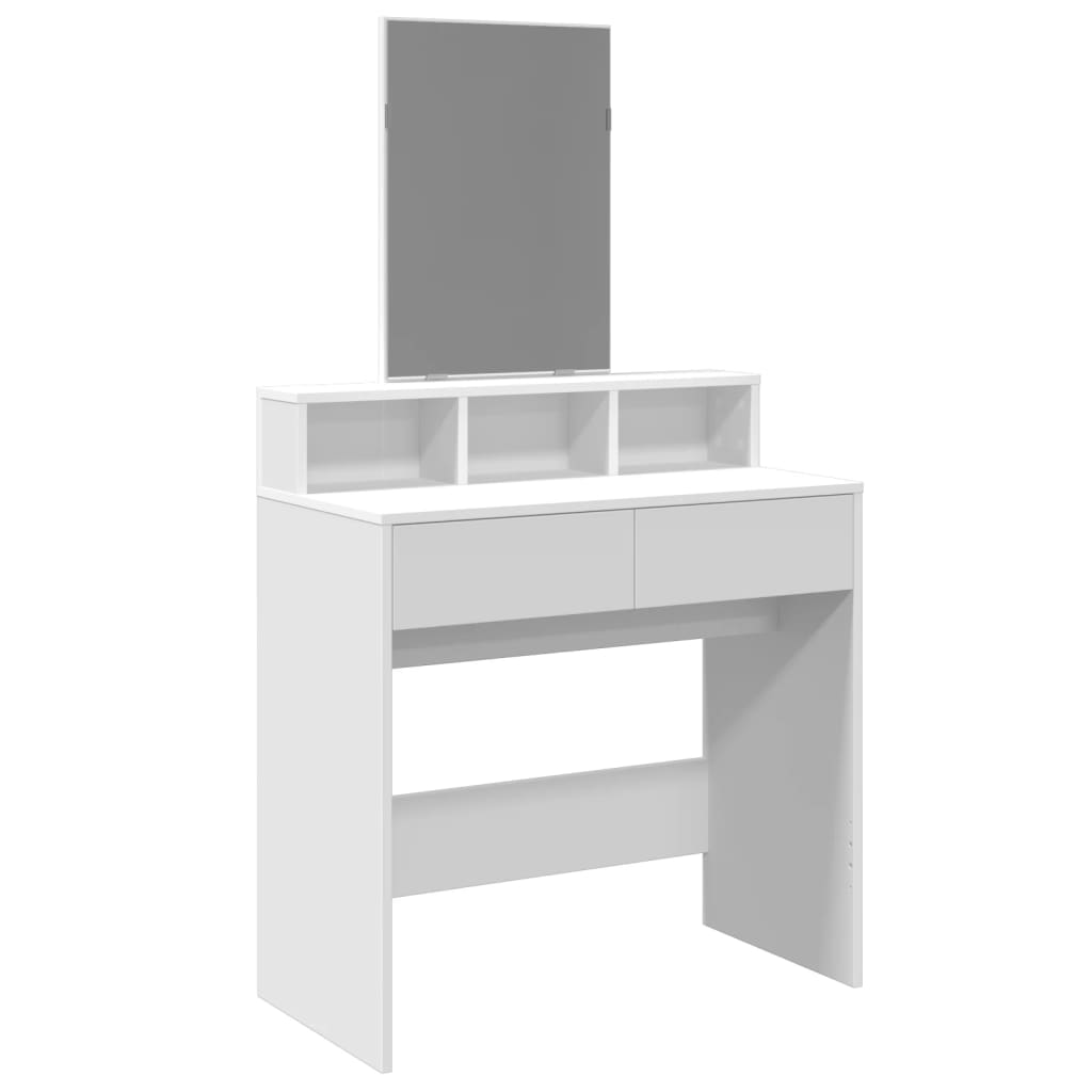 Kaptafel met spiegel 80x41x144,5 cm wit is nu te koop bij PeponiXL, paradijselijk wonen!
