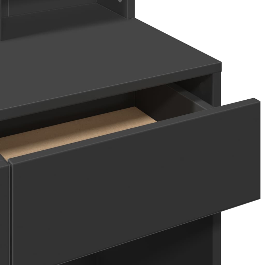 Kaptafel met spiegel 80x41x144,5 cm zwart is nu te koop bij PeponiXL, paradijselijk wonen!