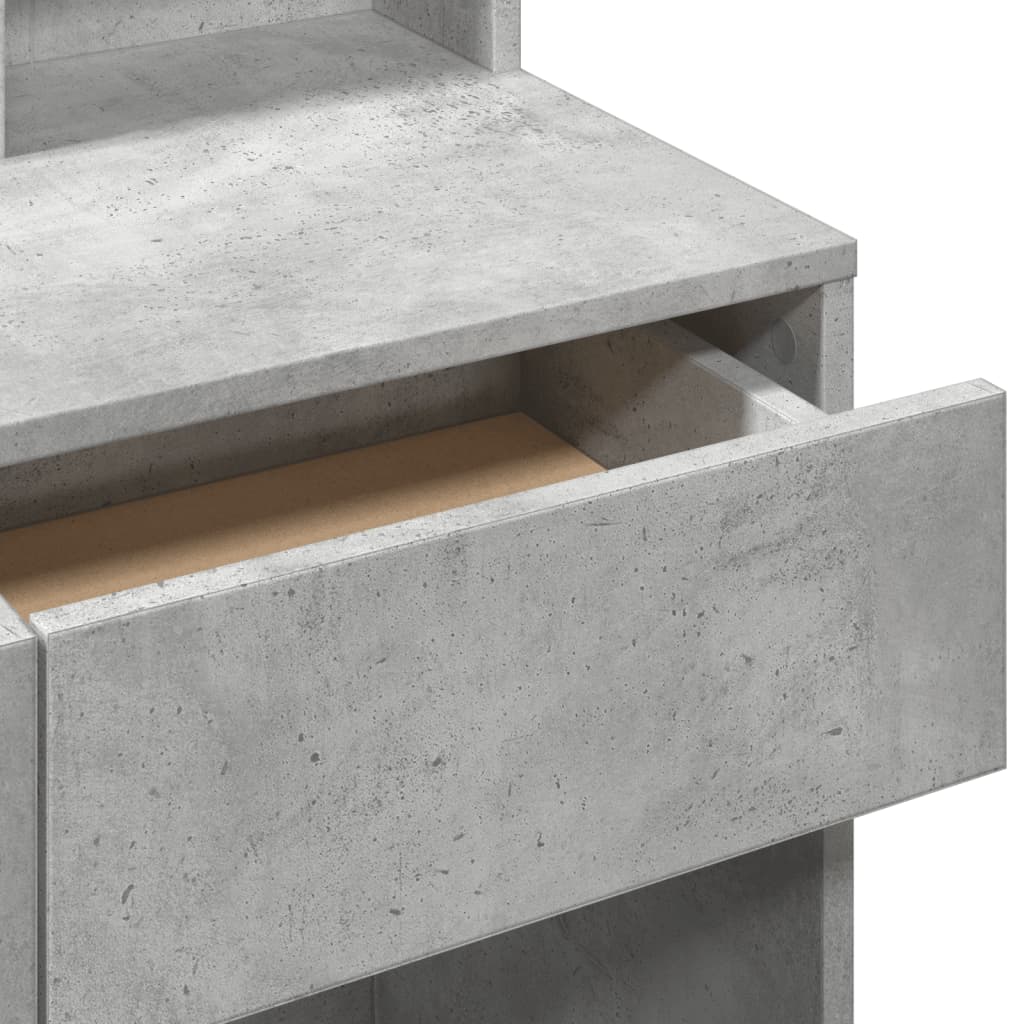 Kaptafel met spiegel 80x41x144,5 cm betongrijs is nu te koop bij PeponiXL, paradijselijk wonen!