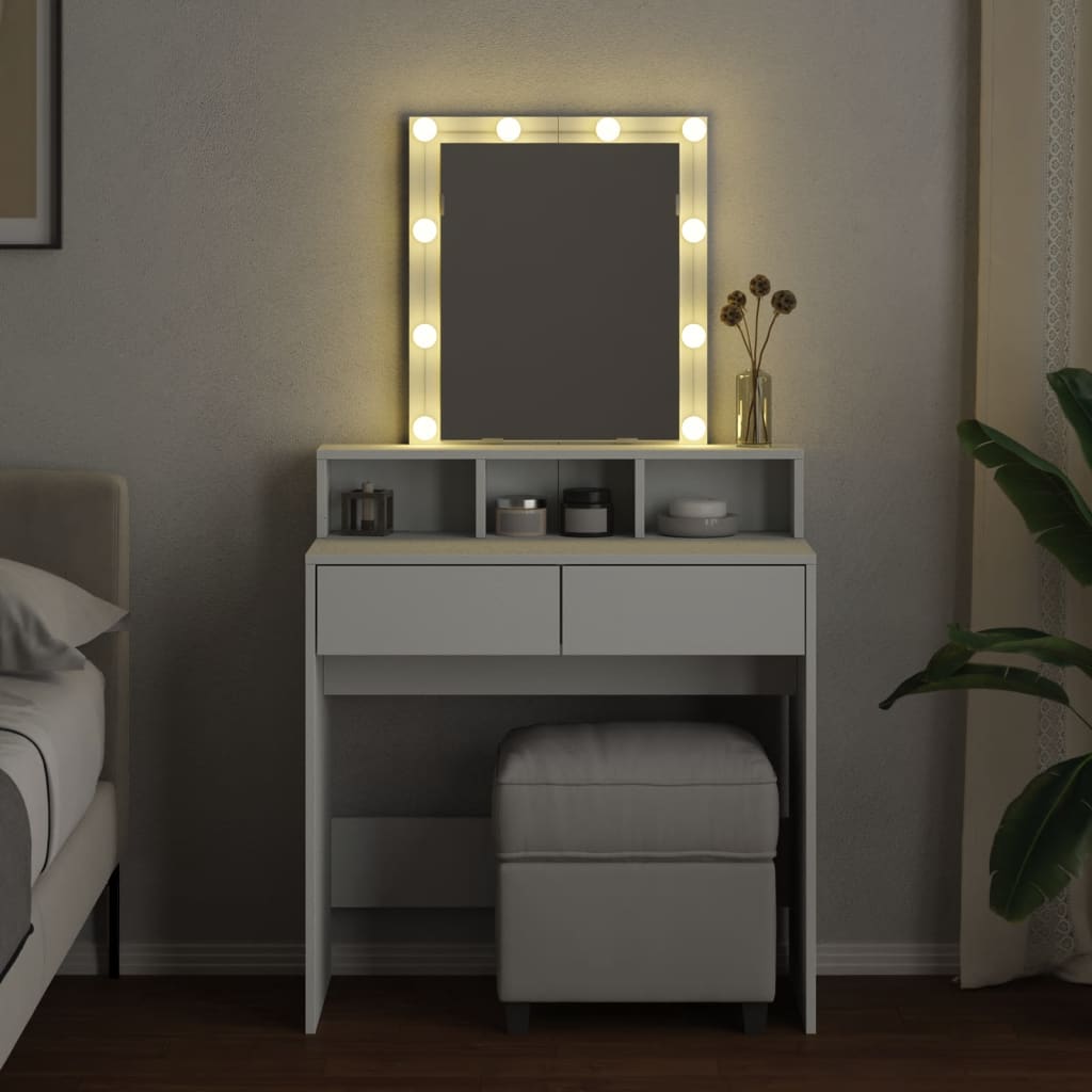 Kaptafel met LED 80x41x144,5 cm wit is nu te koop bij PeponiXL, paradijselijk wonen!