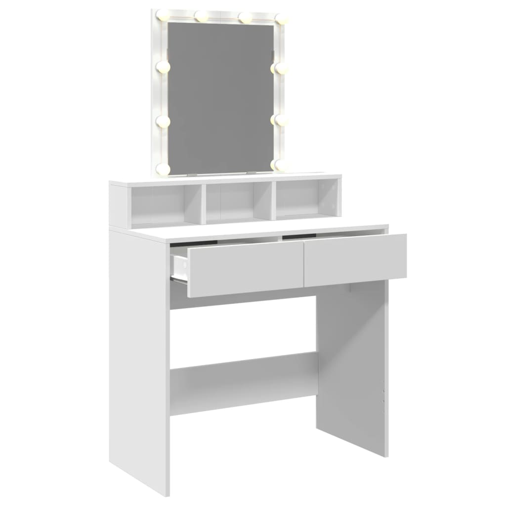 Kaptafel met LED 80x41x144,5 cm wit is nu te koop bij PeponiXL, paradijselijk wonen!