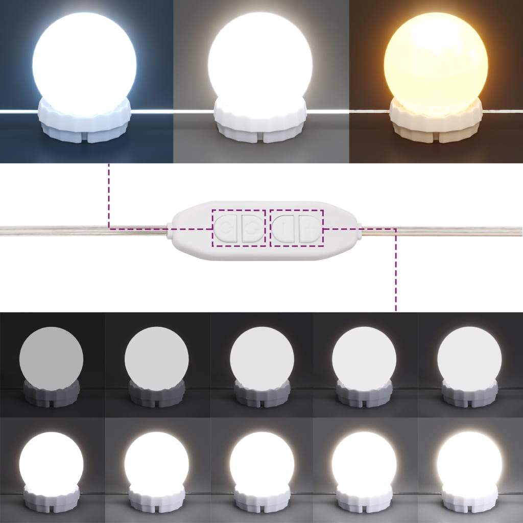 Kaptafel met LED 80x41x144,5 cm wit is nu te koop bij PeponiXL, paradijselijk wonen!