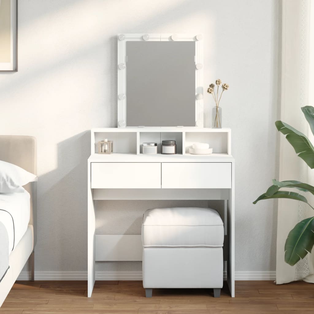 Kaptafel met LED 80x41x144,5 cm wit is nu te koop bij PeponiXL, paradijselijk wonen!