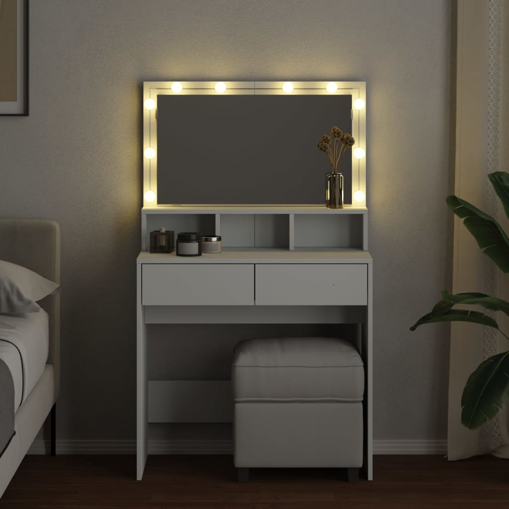 Kaptafel met LED 80x41x134,5 cm wit is nu te koop bij PeponiXL, paradijselijk wonen!