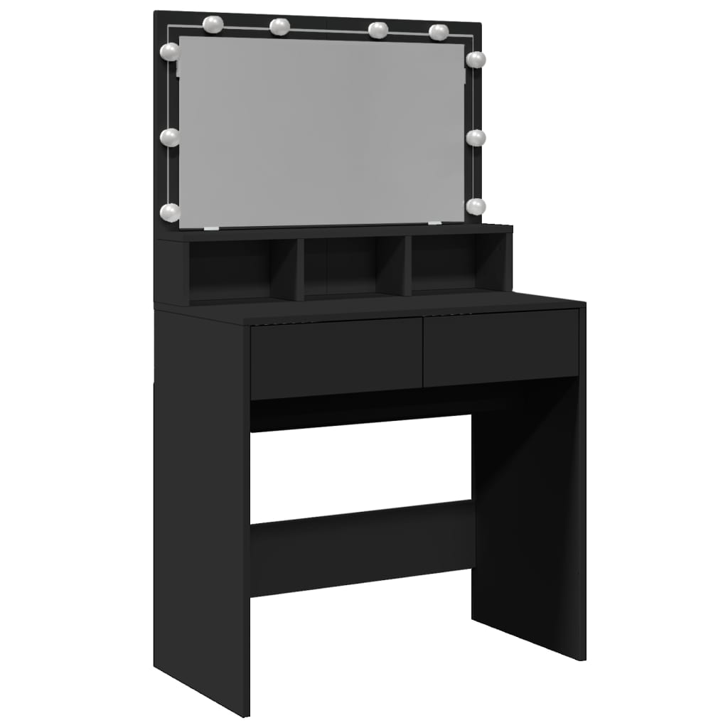 Kaptafel met LED 80x41x134,5 cm zwart is nu te koop bij PeponiXL, paradijselijk wonen!