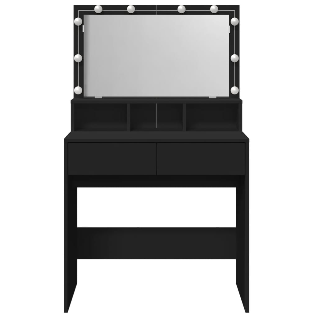 Kaptafel met LED 80x41x134,5 cm zwart is nu te koop bij PeponiXL, paradijselijk wonen!