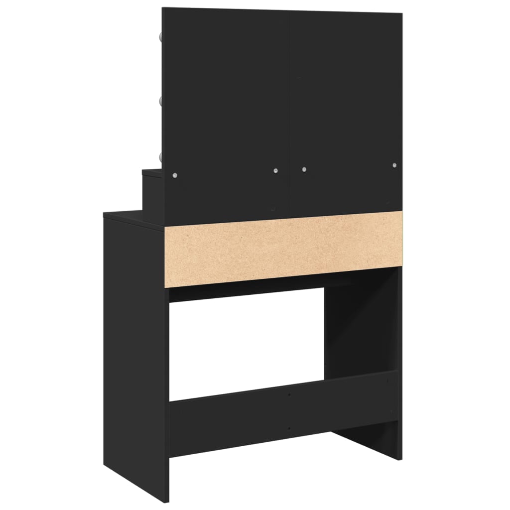 Kaptafel met LED 80x41x134,5 cm zwart is nu te koop bij PeponiXL, paradijselijk wonen!