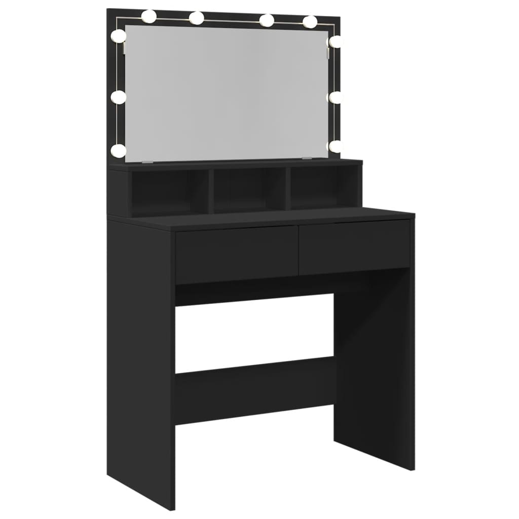 Kaptafel met LED 80x41x134,5 cm zwart is nu te koop bij PeponiXL, paradijselijk wonen!