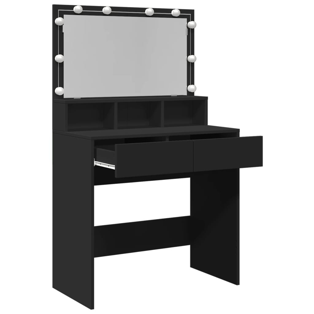 Kaptafel met LED 80x41x134,5 cm zwart is nu te koop bij PeponiXL, paradijselijk wonen!