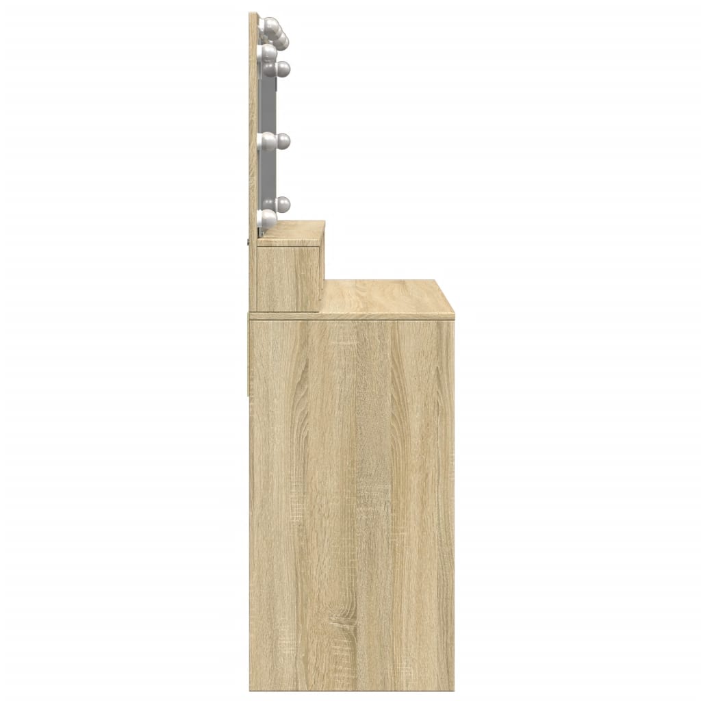 Kaptafel met LED 80x41x134,5 cm sonoma eikenkleurig is nu te koop bij PeponiXL, paradijselijk wonen!