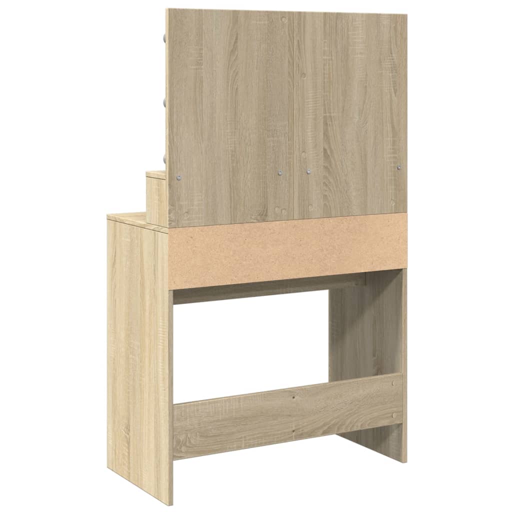 Kaptafel met LED 80x41x134,5 cm sonoma eikenkleurig is nu te koop bij PeponiXL, paradijselijk wonen!