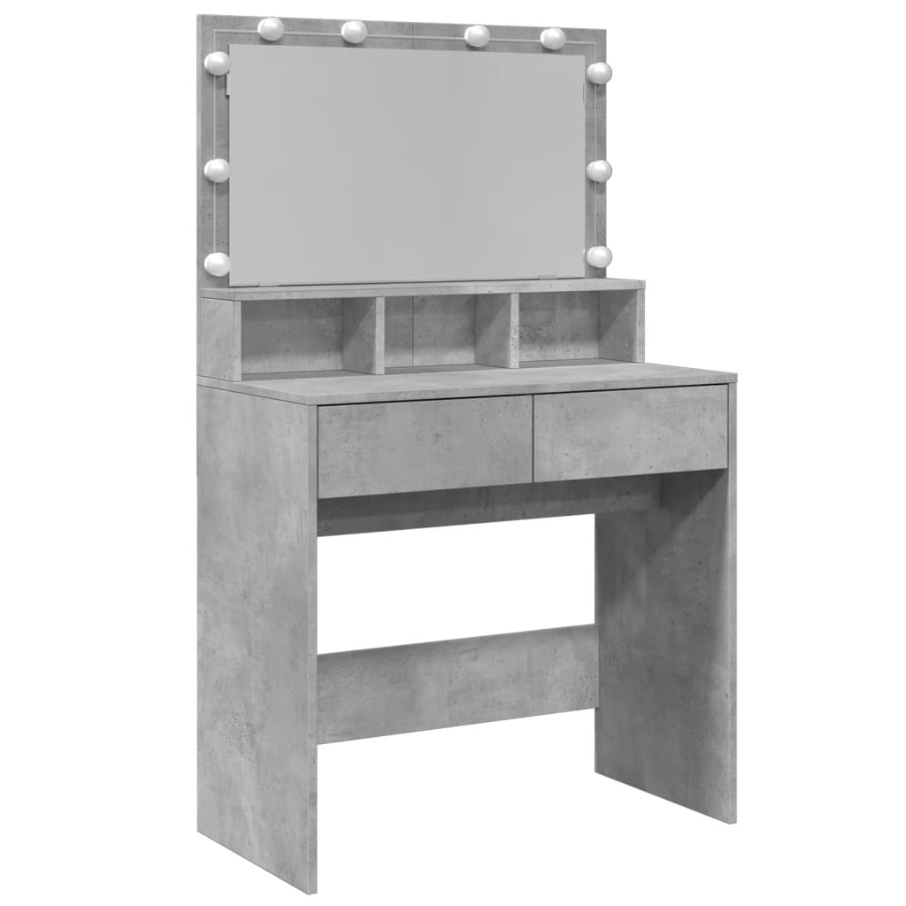 Kaptafel met LED 80x41x134,5 cm betongrijs is nu te koop bij PeponiXL, paradijselijk wonen!