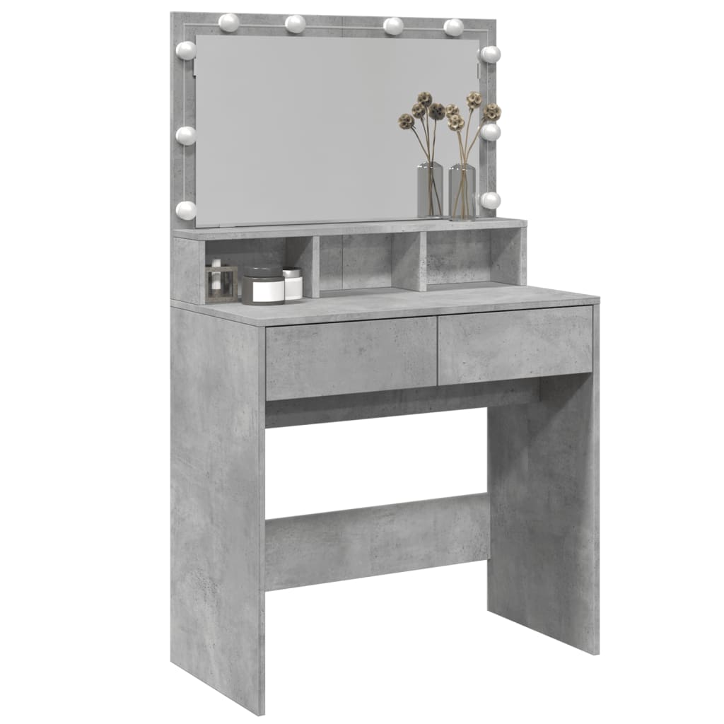 Kaptafel met LED 80x41x134,5 cm betongrijs is nu te koop bij PeponiXL, paradijselijk wonen!