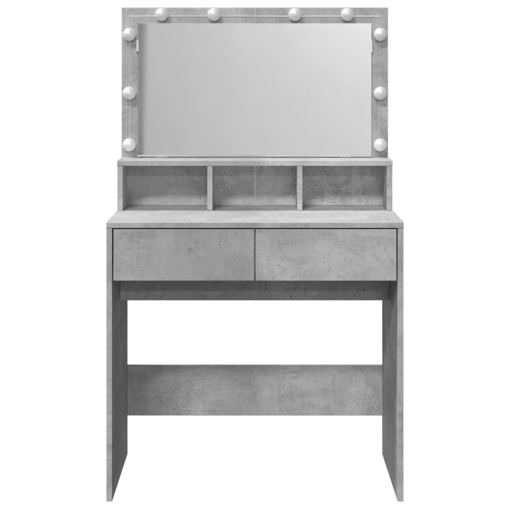 Kaptafel met LED 80x41x134,5 cm betongrijs is nu te koop bij PeponiXL, paradijselijk wonen!