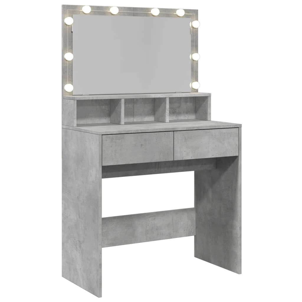 Kaptafel met LED 80x41x134,5 cm betongrijs is nu te koop bij PeponiXL, paradijselijk wonen!
